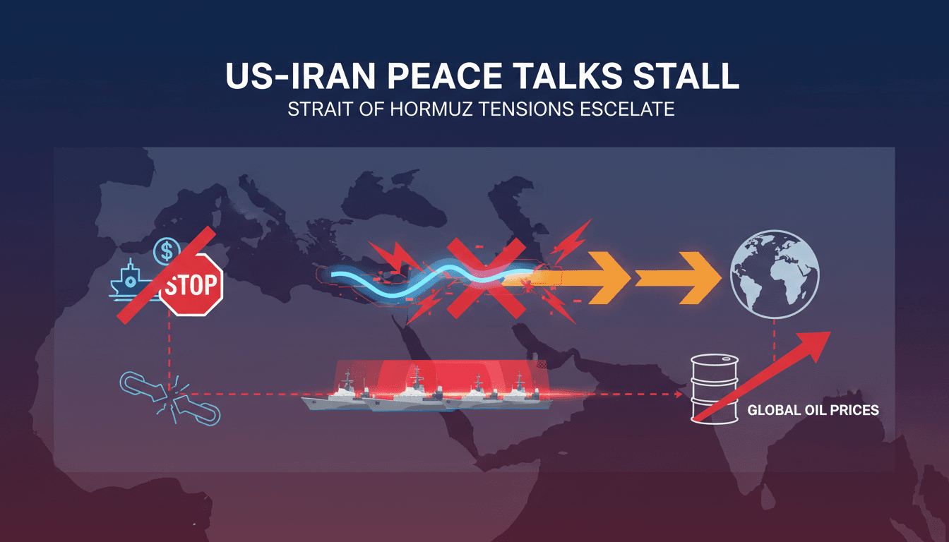 Map of the Strait of Hormuz highlighting shipping routes and conflict zones.
