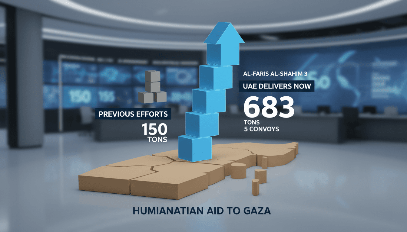 UAE aid convoys delivering humanitarian assistance to Gaza