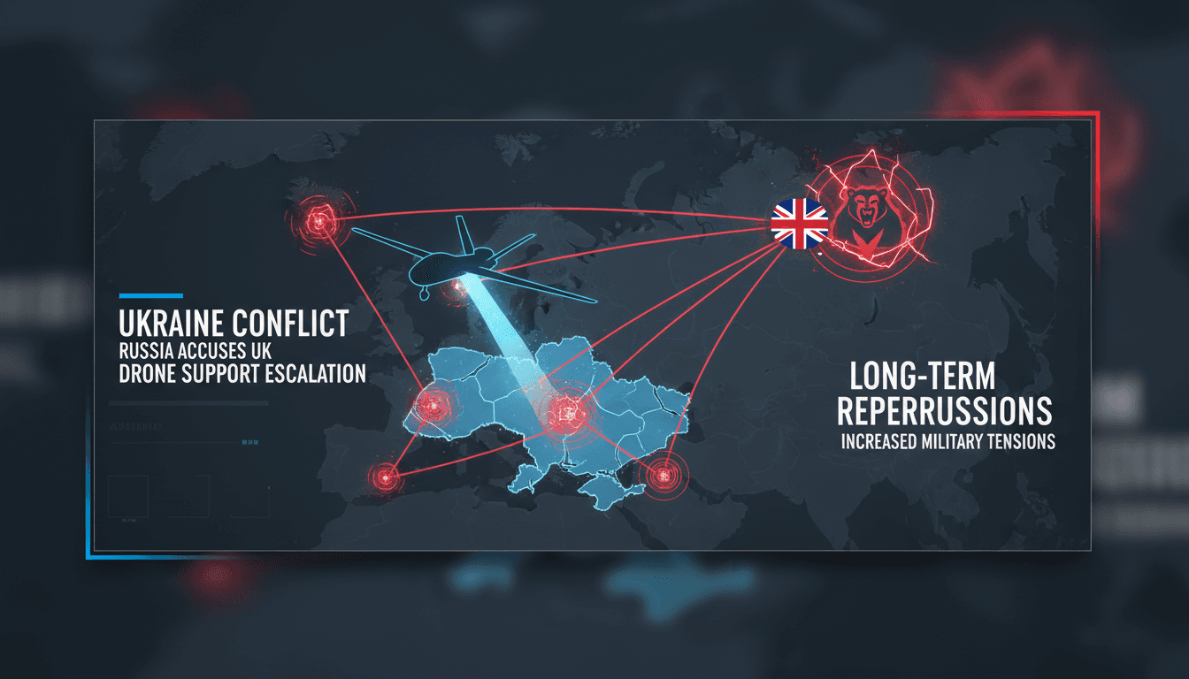 Map showing drone strike capabilities in the Ukraine conflict
