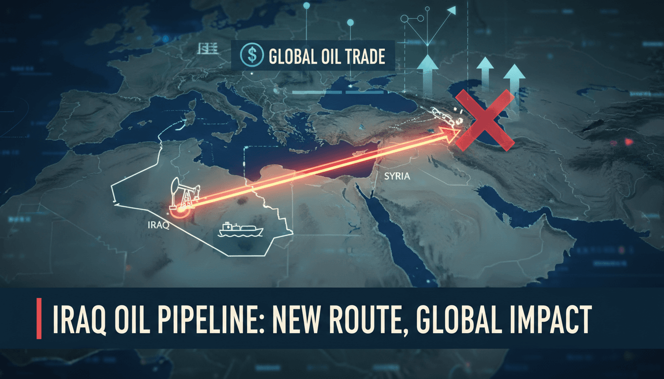 Map illustrating Iraq's new oil pipeline route through Syria.