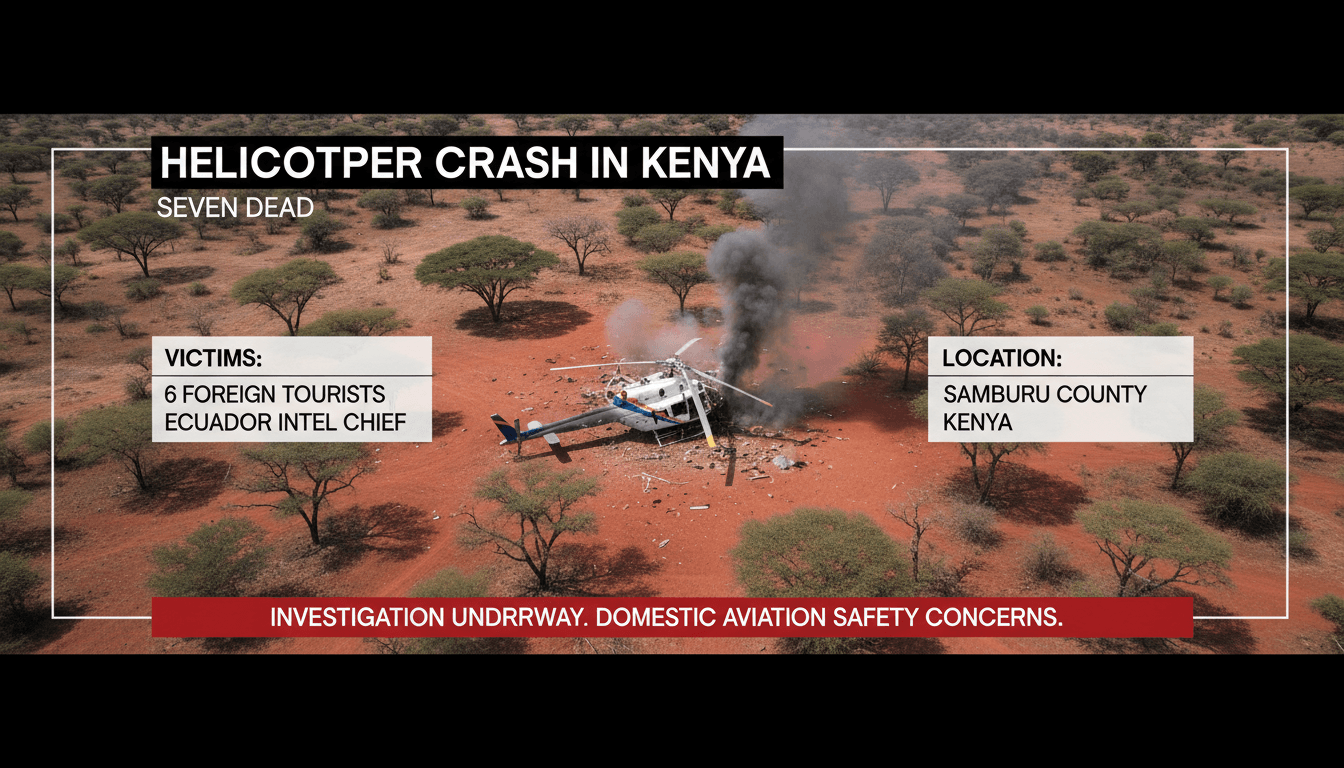 Helicopter crash in Kenya kills seven including foreign tourists and Ecuador's intelligence chief