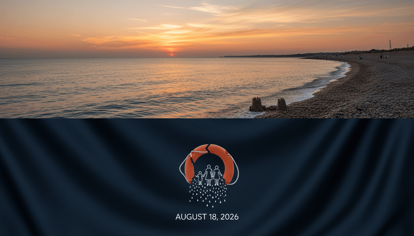 A serene view of Shoreham-by-Sea coastline, emphasizing the need for water safety awareness.