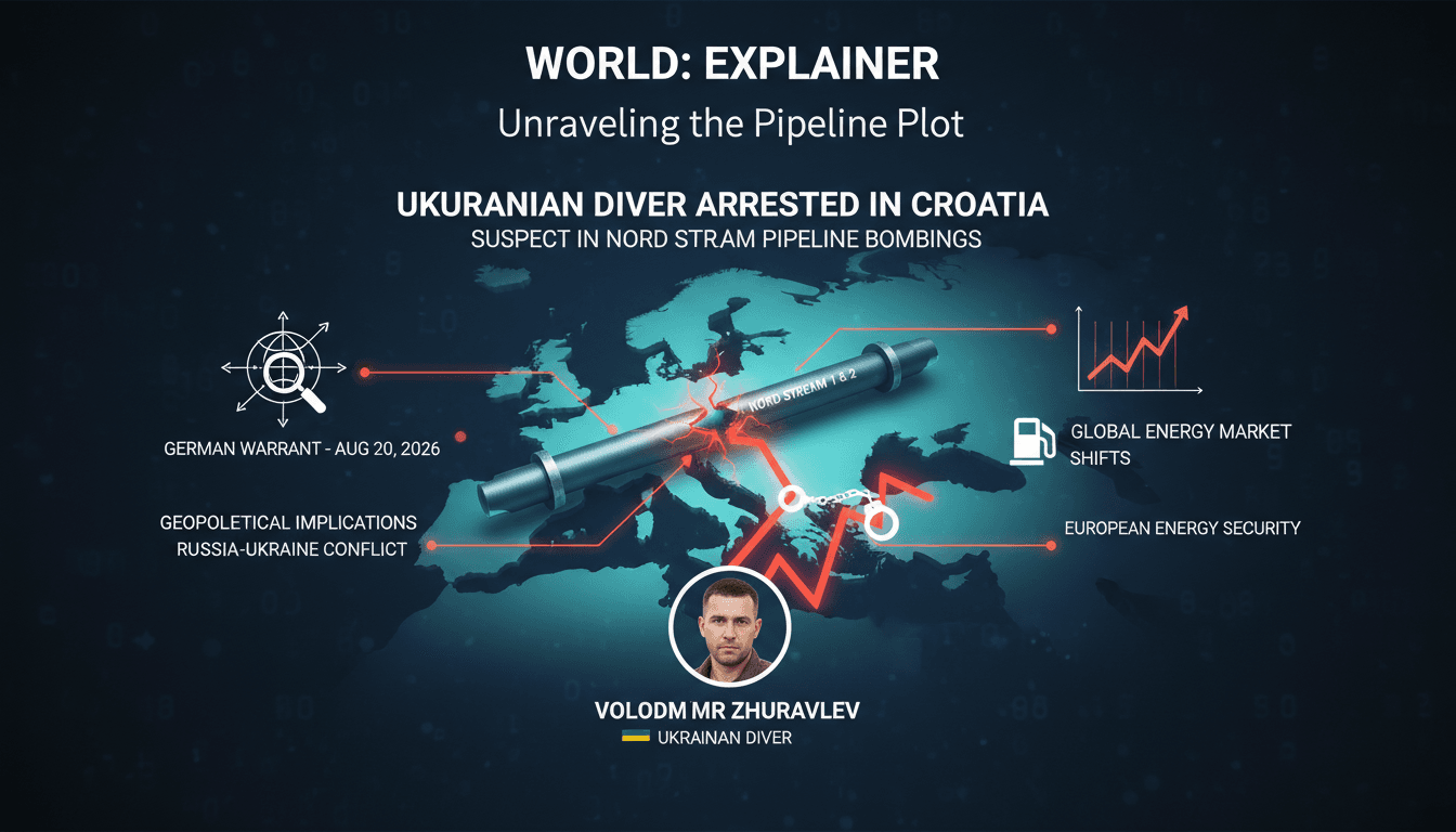 Ukrainian diver Volodymyr Zhuravlev's arrest in Croatia linked to Nord Stream sabotage investigation.