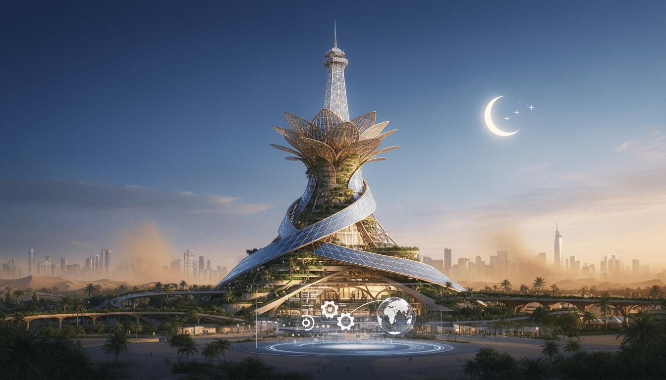 Conceptual image of France's pavilion at Expo 2030 Riyadh, highlighting sustainability and innovation themes.
