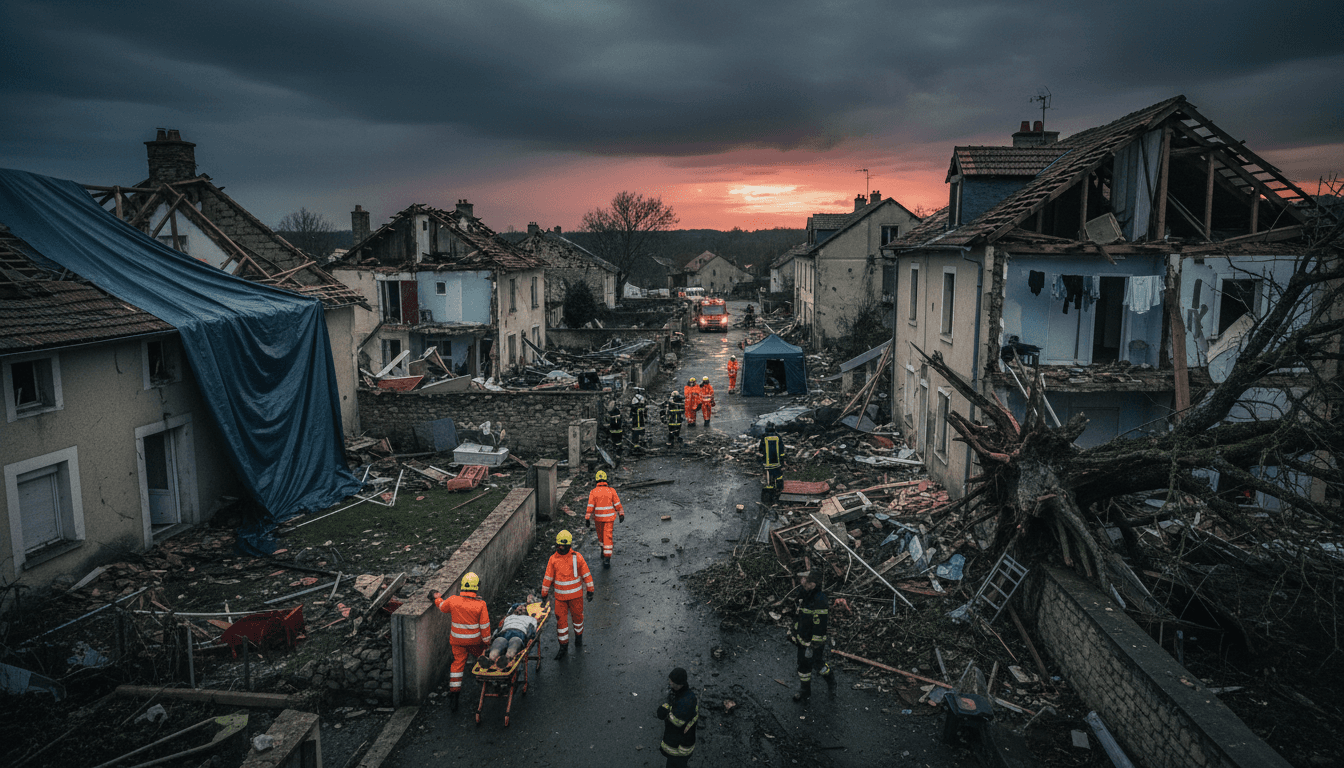 Tornado damage in southern France, highlighting the need for improved disaster preparedness.