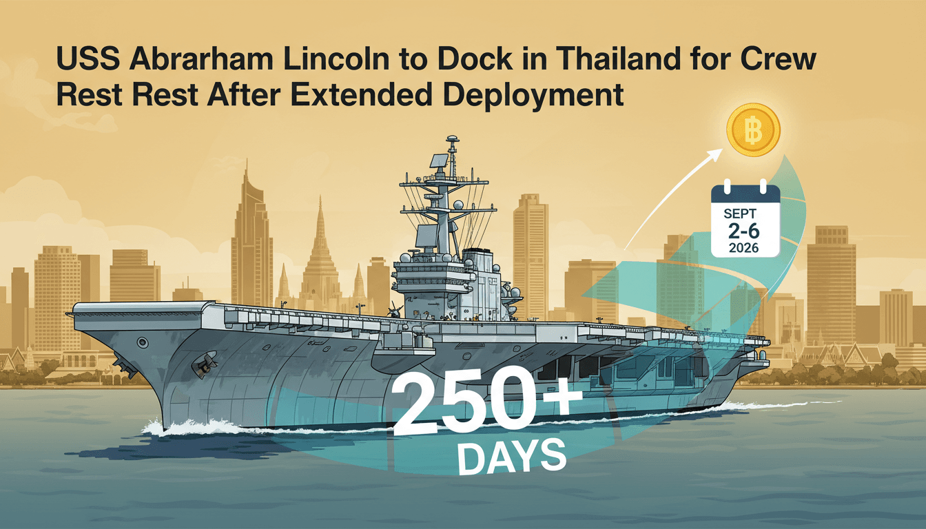 USS Abraham Lincoln docking in Thailand after a lengthy deployment, highlighting crew welfare and logistics.