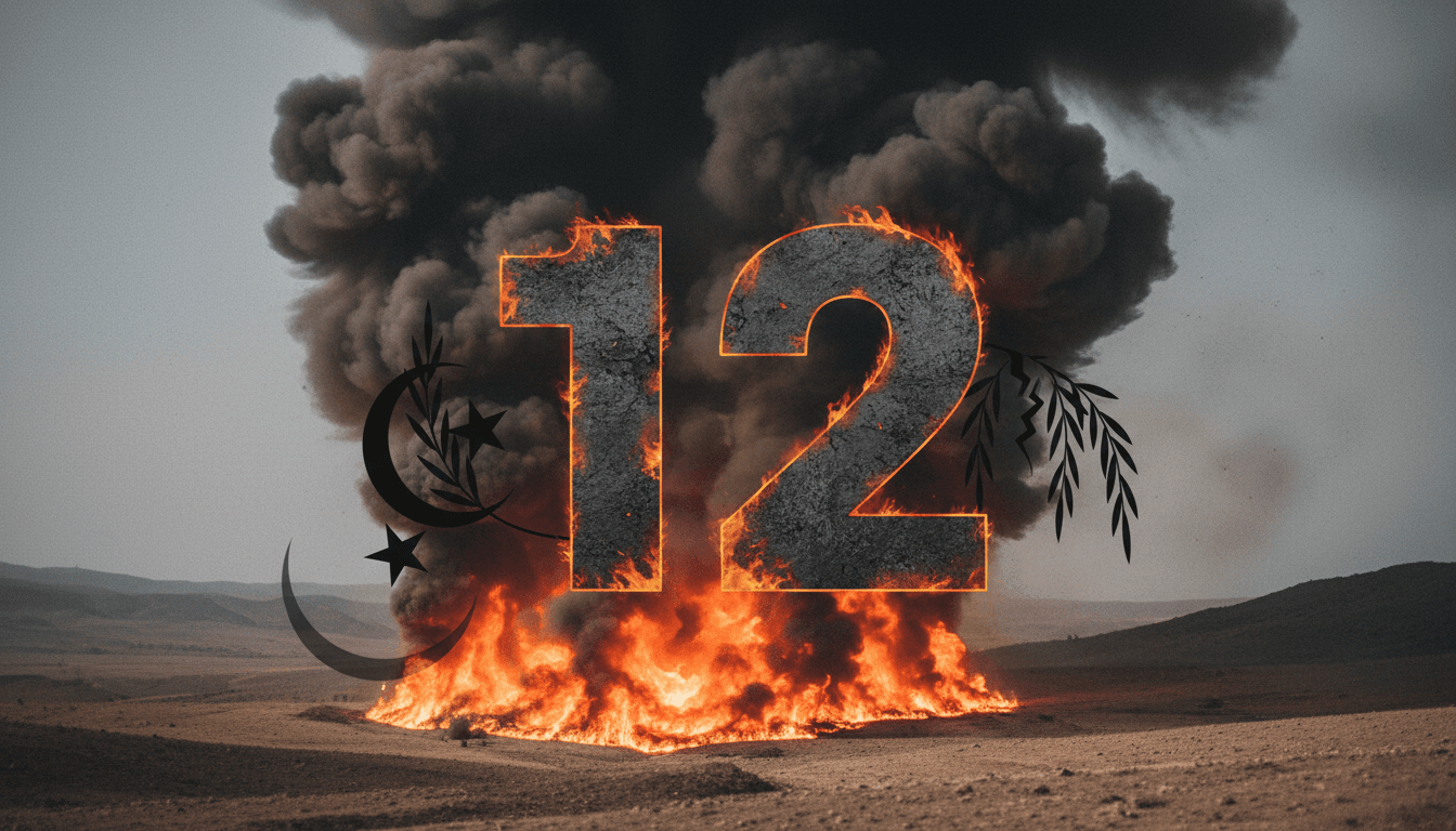 A somber visual depicting the aftermath of wildfires in Algeria, emphasizing the human toll and climate impact.