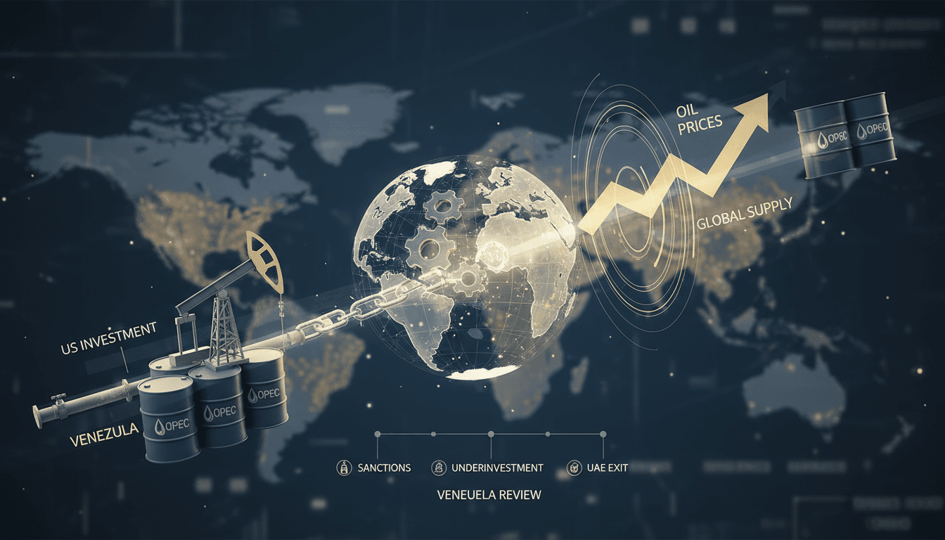 Infographic showing Venezuela's potential exit from OPEC and its impact on global oil markets.