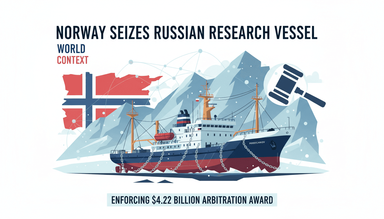 The Russian research vessel Professor Molchanov docked in Svalbard, Norway, amid international legal tensions.
