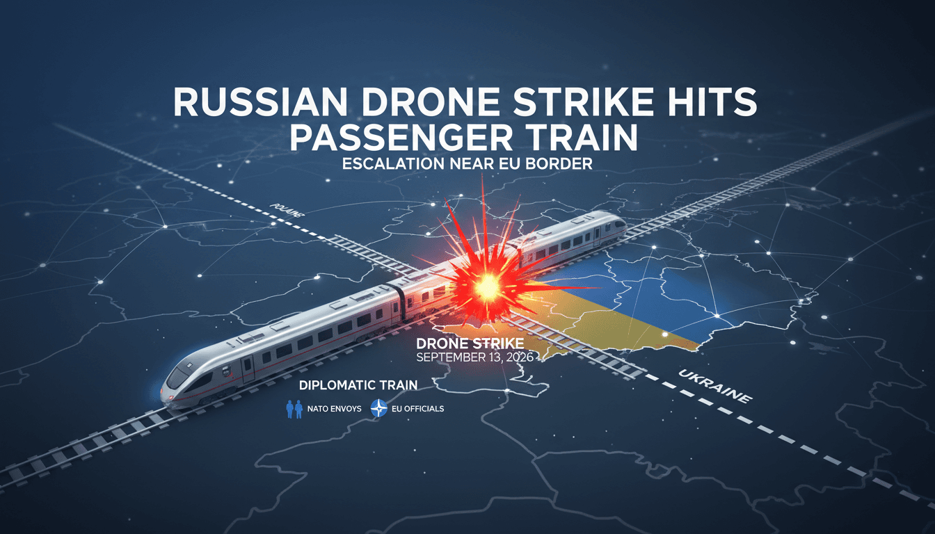 Map showing the location of the Russian drone strike near the Ukraine-Poland border, highlighting its proximity to NATO territory.