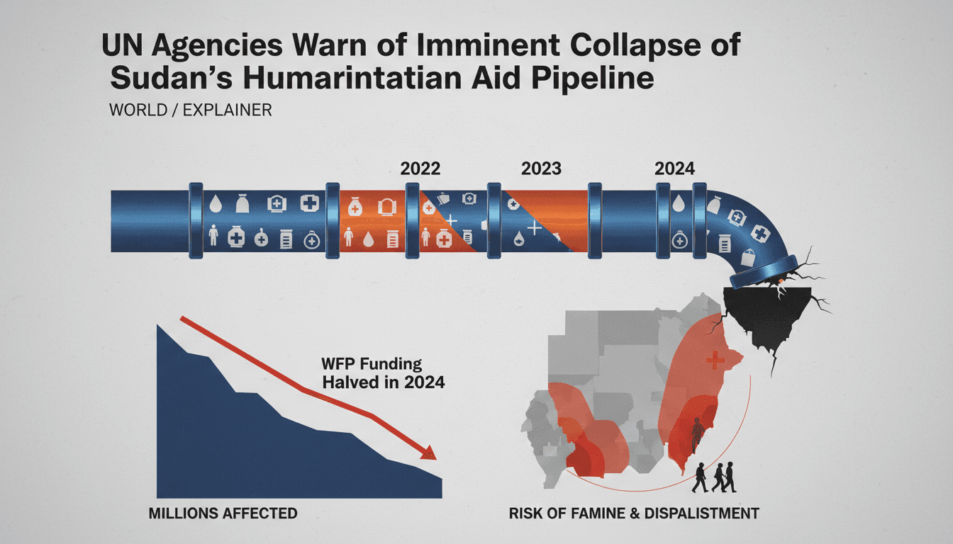 Infographic showing the decline in humanitarian aid reach in Sudan amid funding shortfalls.