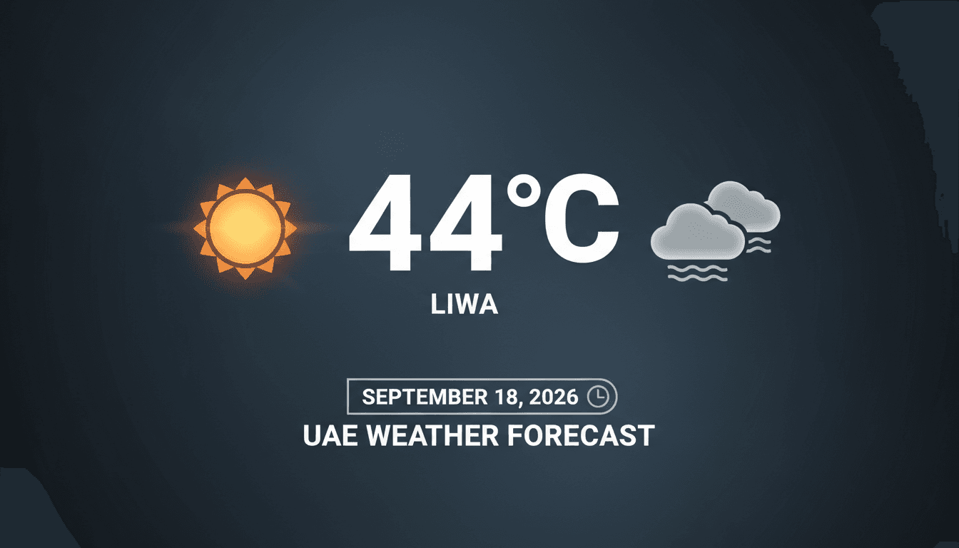 UAE Weather Forecast Predicts 44°C in Liwa with Fog Risks on September 18, 2026