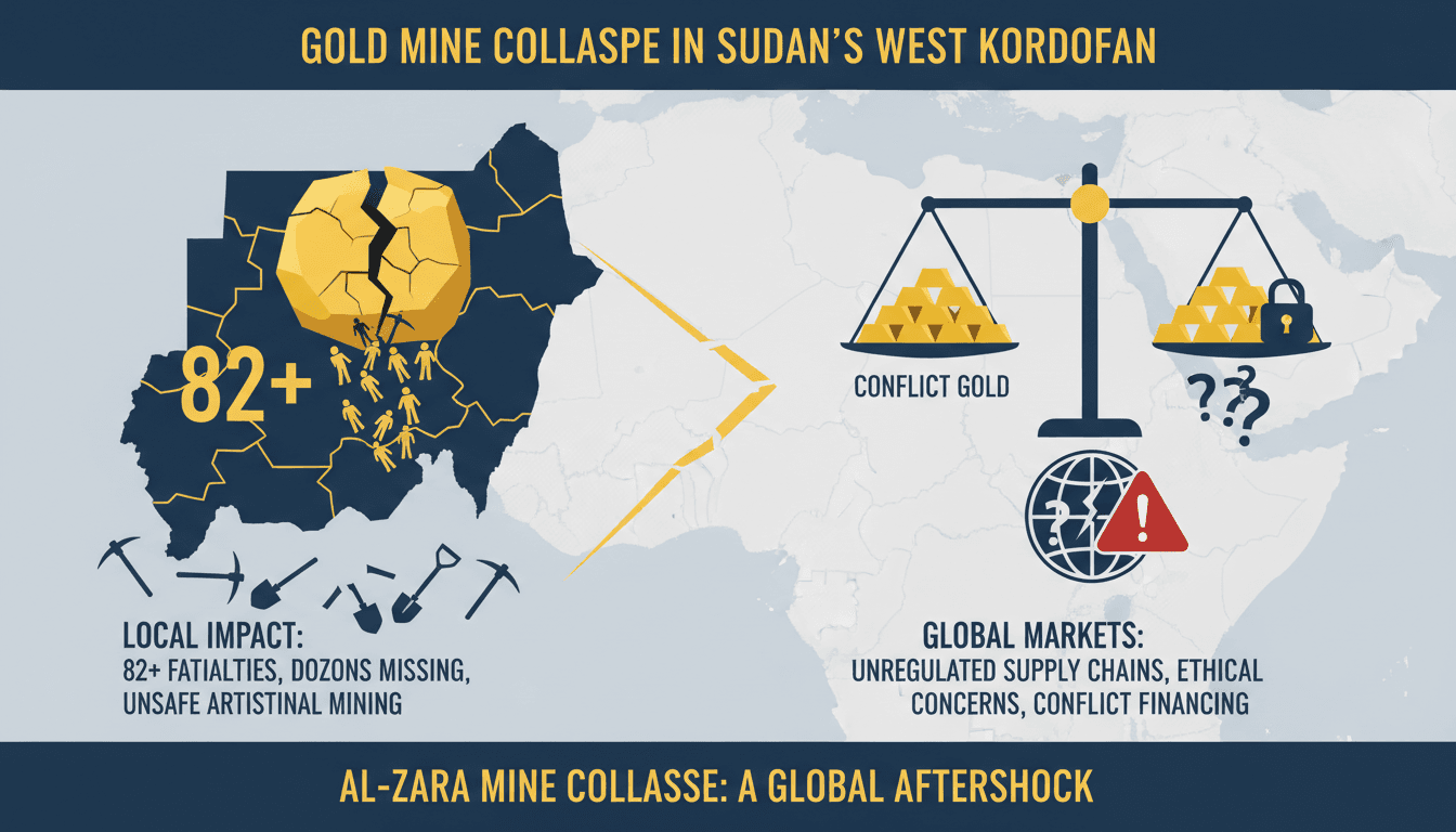 Rescue efforts at the al-Zara gold mine in Sudan following a tragic collapse, highlighting the dangers of artisanal mining.