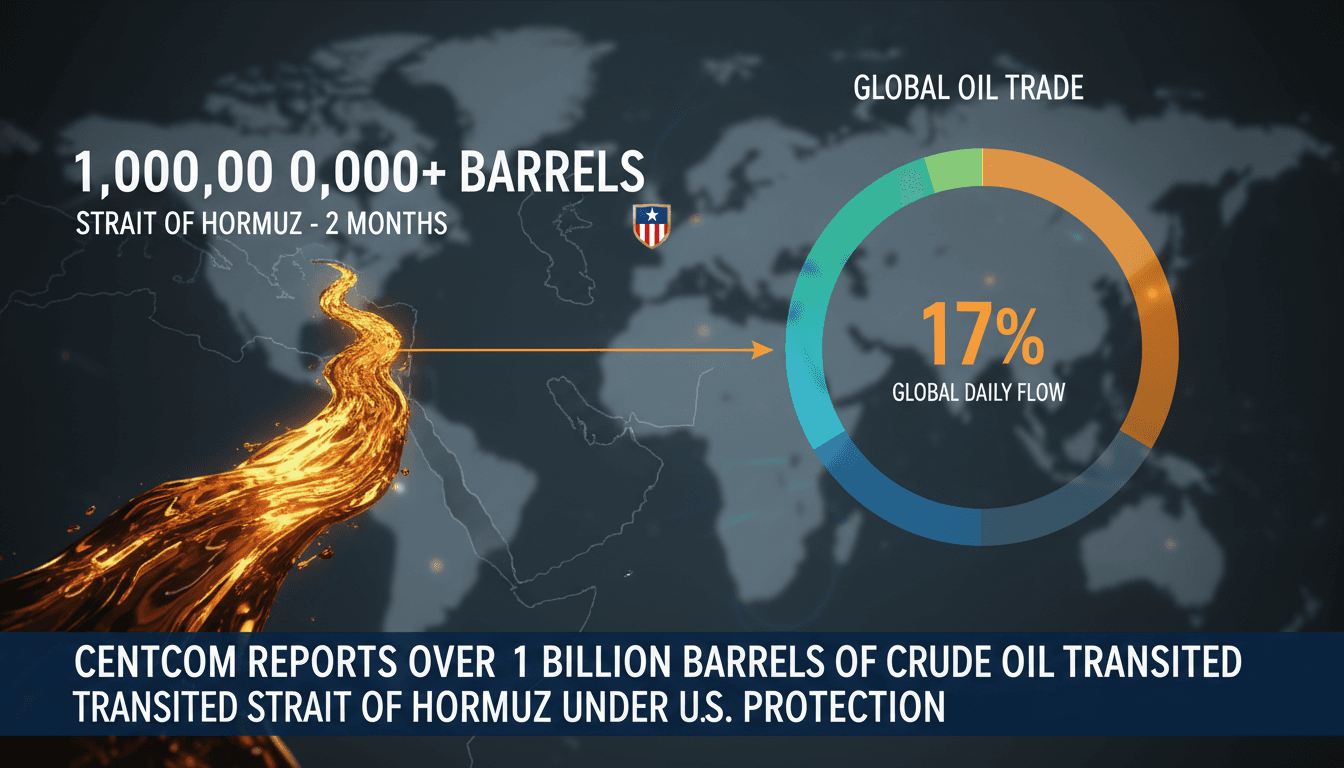 Infographic showing the volume of oil transiting the Strait of Hormuz and its significance to global trade.