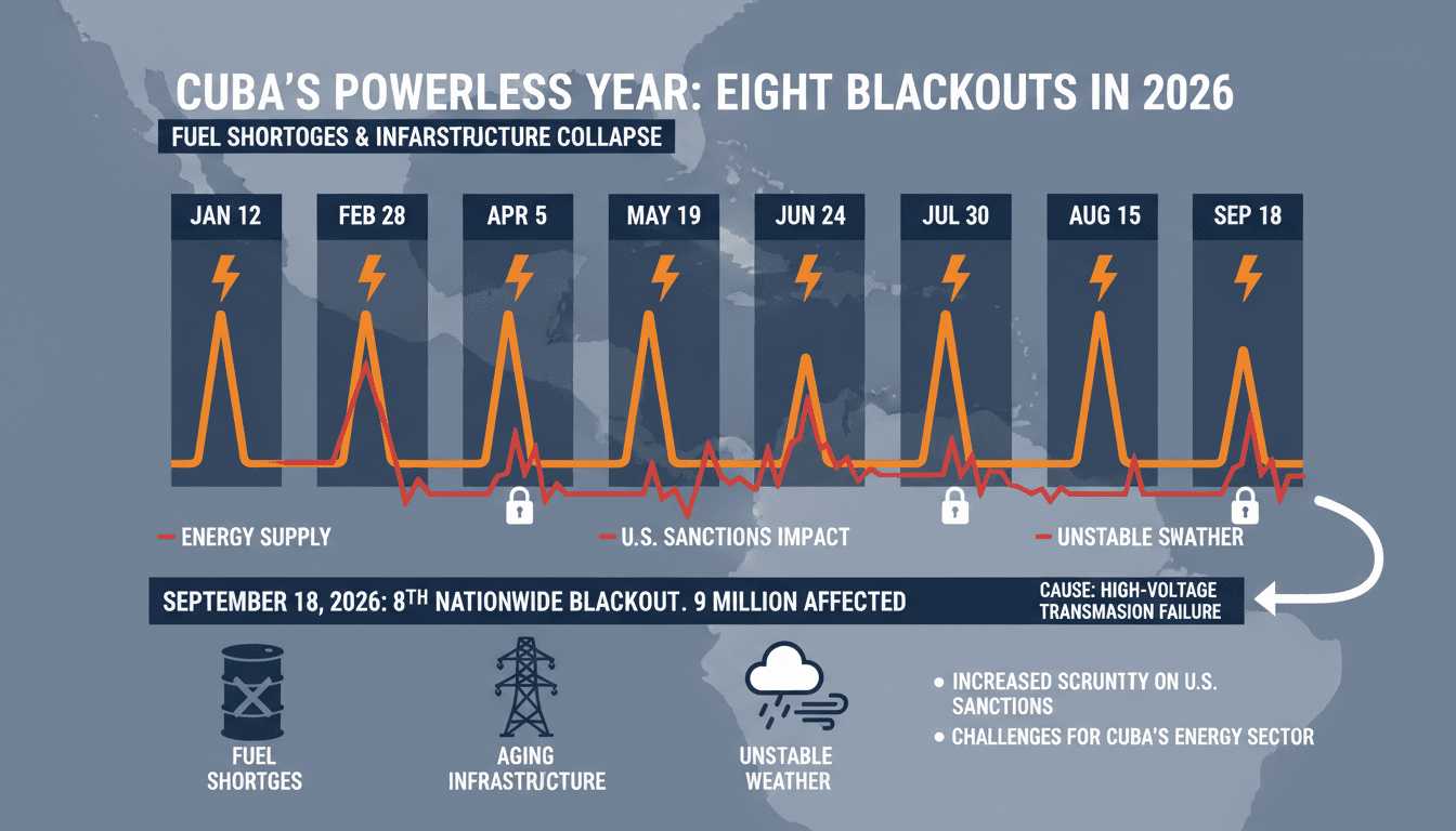 Cuba Faces Eighth Nationwide Blackout of 2026 Due to Fuel Shortages and Infrastructure Failures