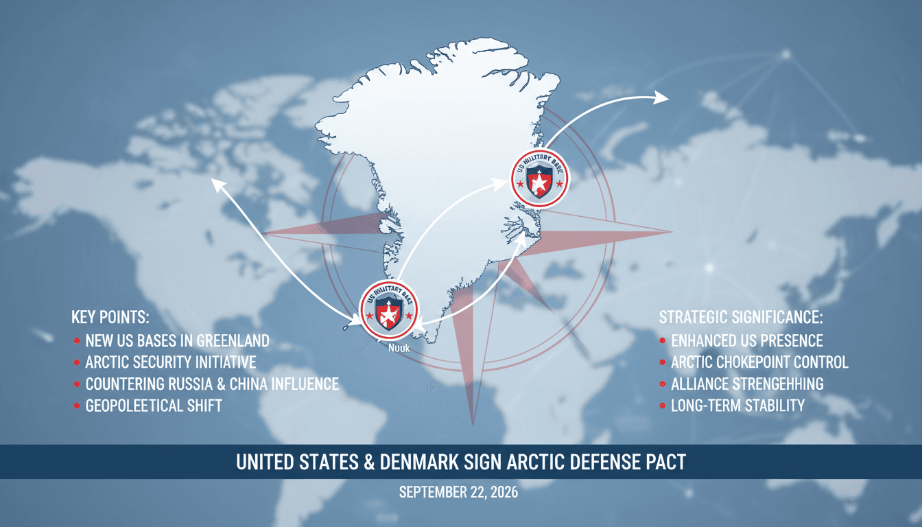 Map highlighting new US military bases in Greenland and their strategic importance in Arctic security.