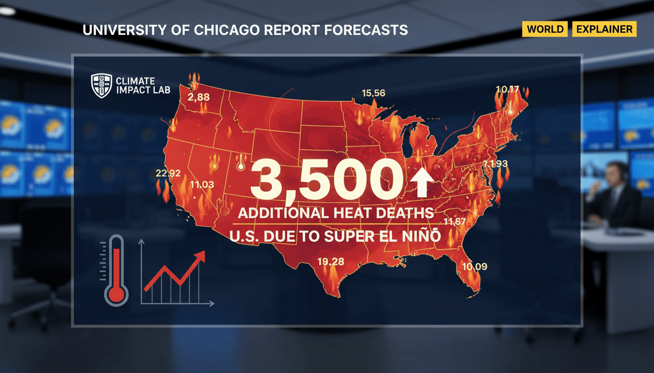 University of Chicago report forecasts 3,500 additional heat deaths in the U.S. due to super El Niño