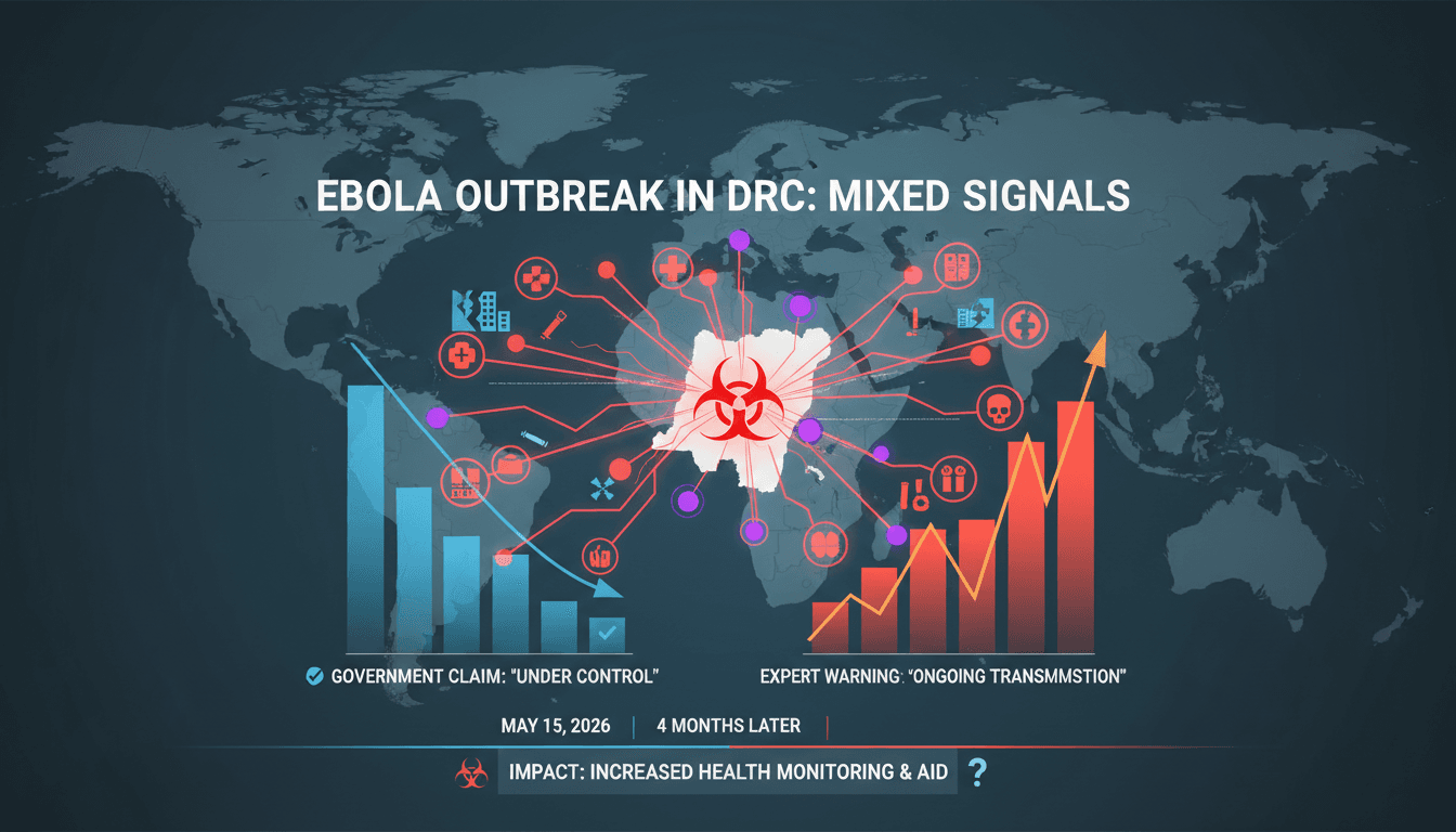 Map showing the spread of the Congo Ebola outbreak and its impact on health infrastructure.