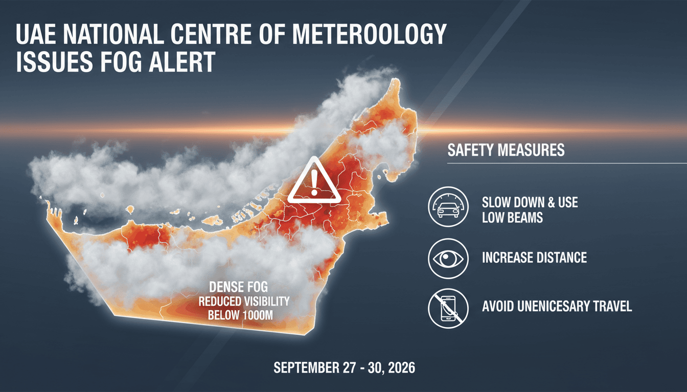 UAE National Centre of Meteorology Issues Fog Alert Across Emirates
