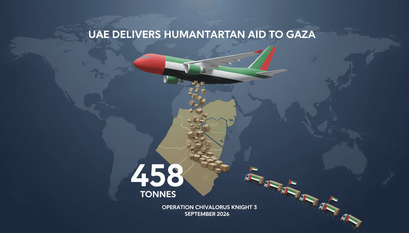 UAE Delivers 458 Tonnes of Humanitarian Aid to Gaza Amid Ongoing Crisis