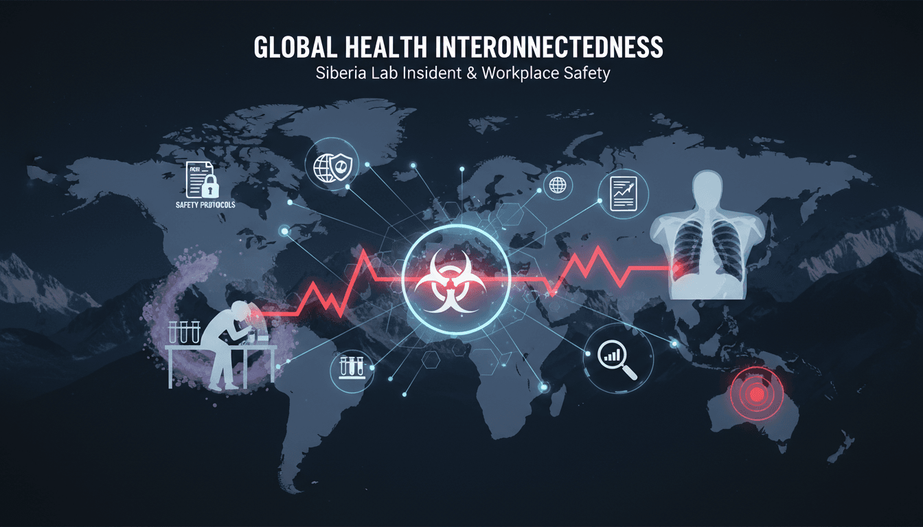 Infographic showing the impact of health incidents on workplace safety and global protocols.