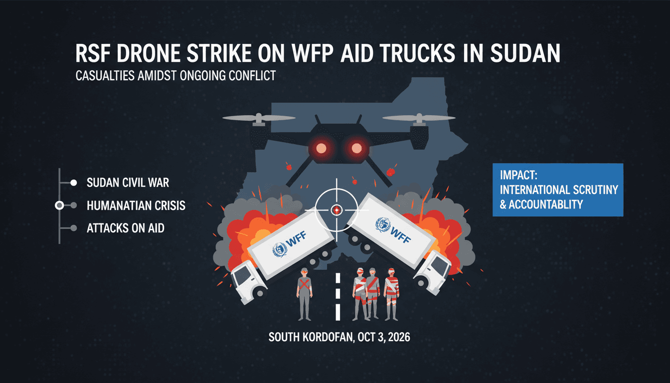A visual representation of the drone strike incident affecting humanitarian aid in Sudan.