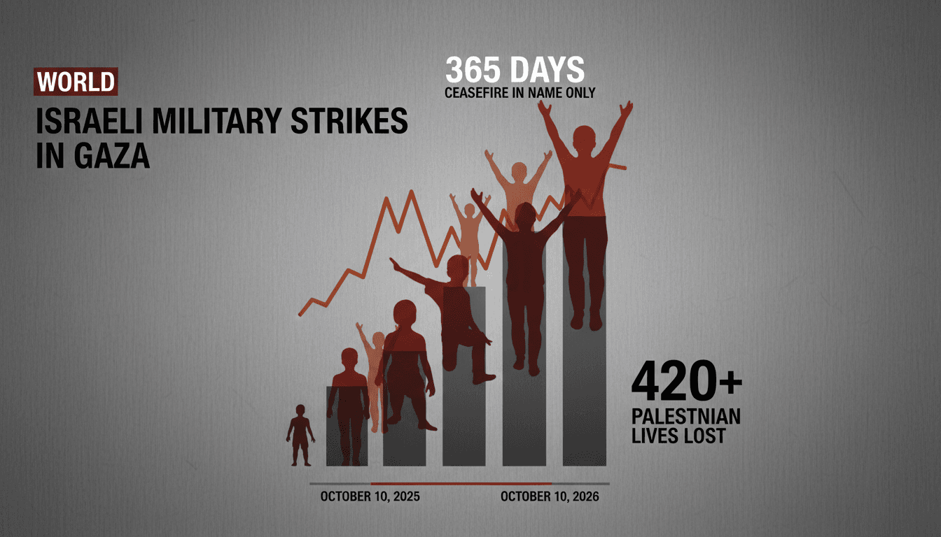 Infographic showing the rising death toll in Gaza since the ceasefire, highlighting the humanitarian crisis.