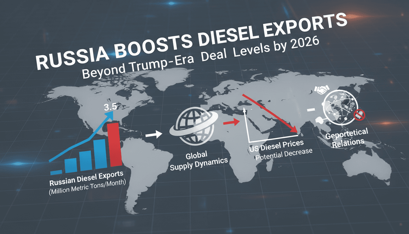 Infographic showing projected increase in Russian diesel exports and its impact on global prices.