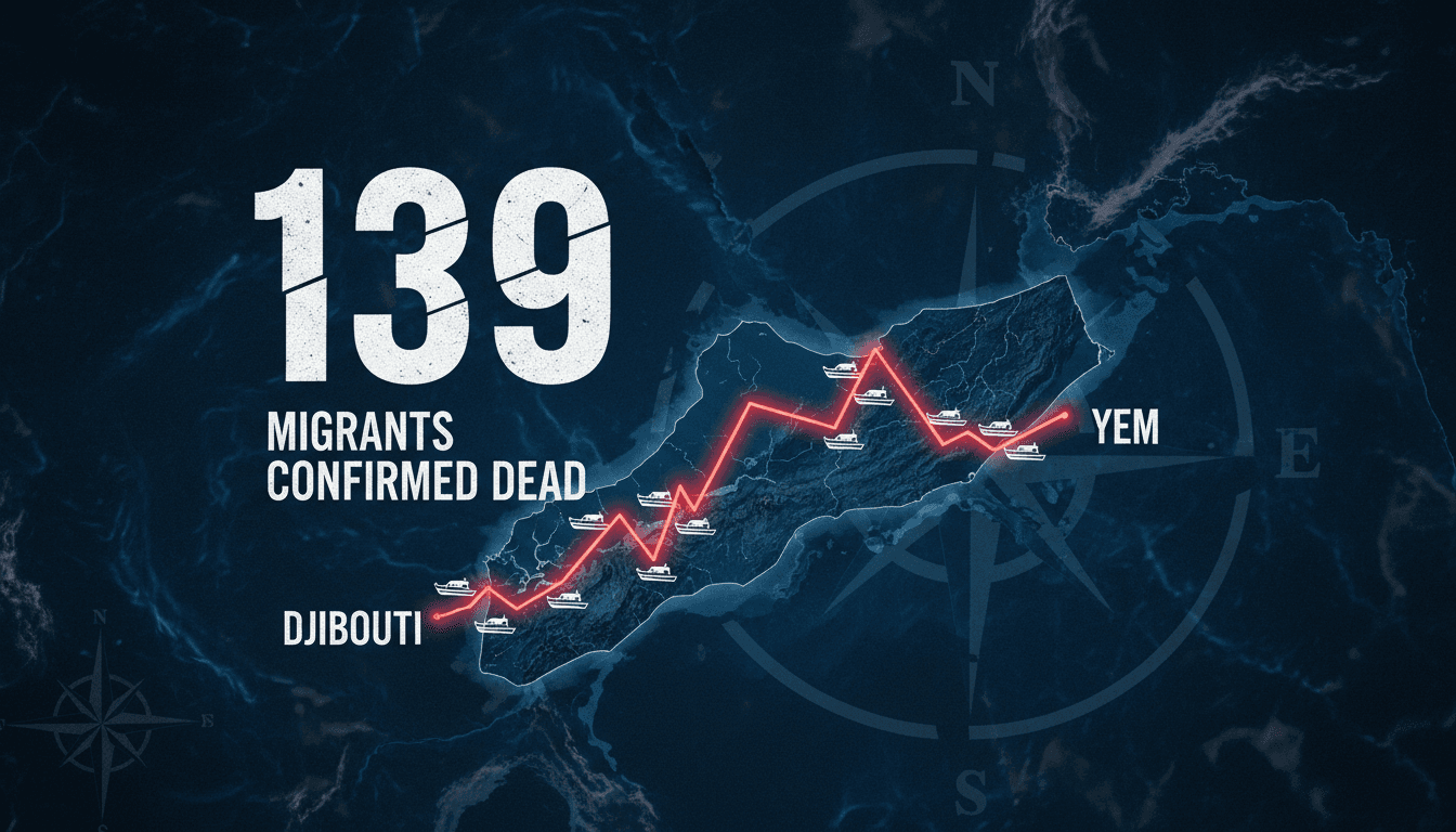 A somber visual depicting the migrant boat tragedy off Djibouti, emphasizing the risks of migration routes.