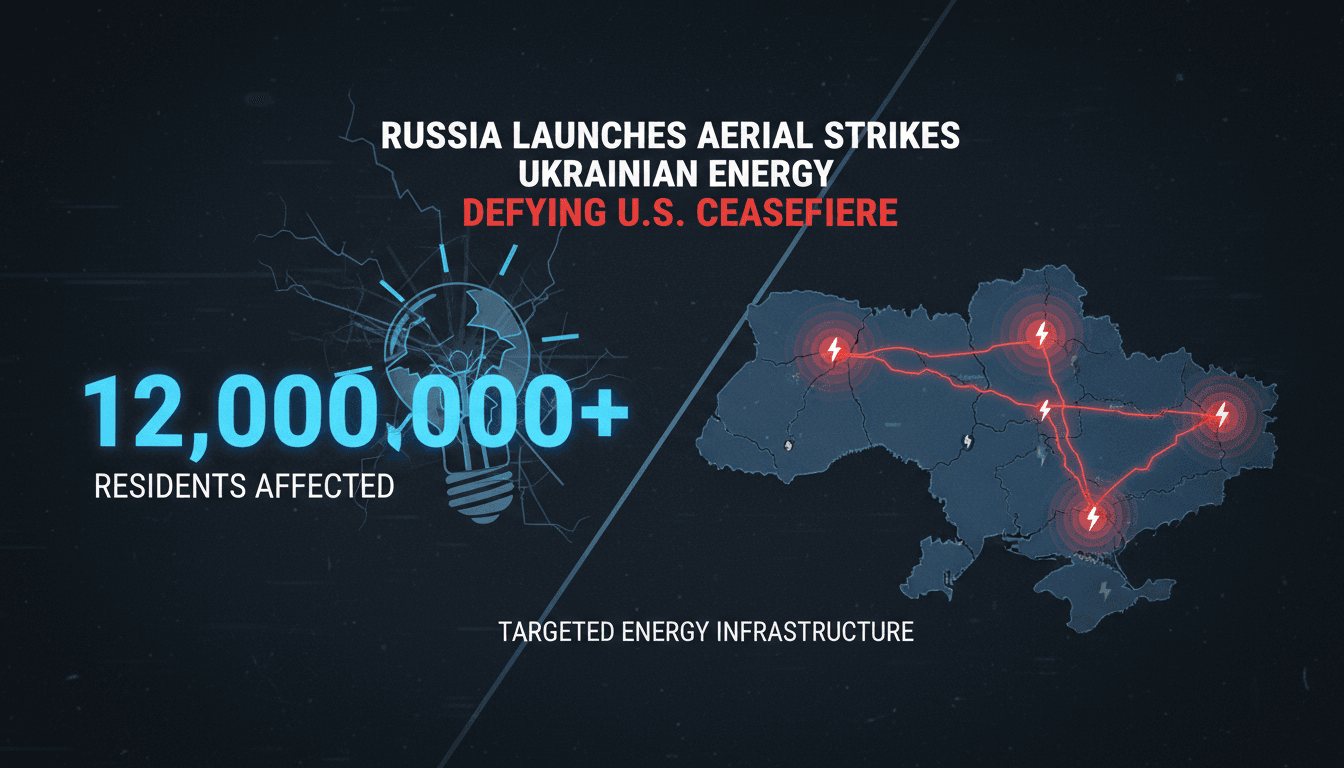 Map showing Ukrainian energy infrastructure strikes and affected regions, highlighting the ongoing conflict's impact.