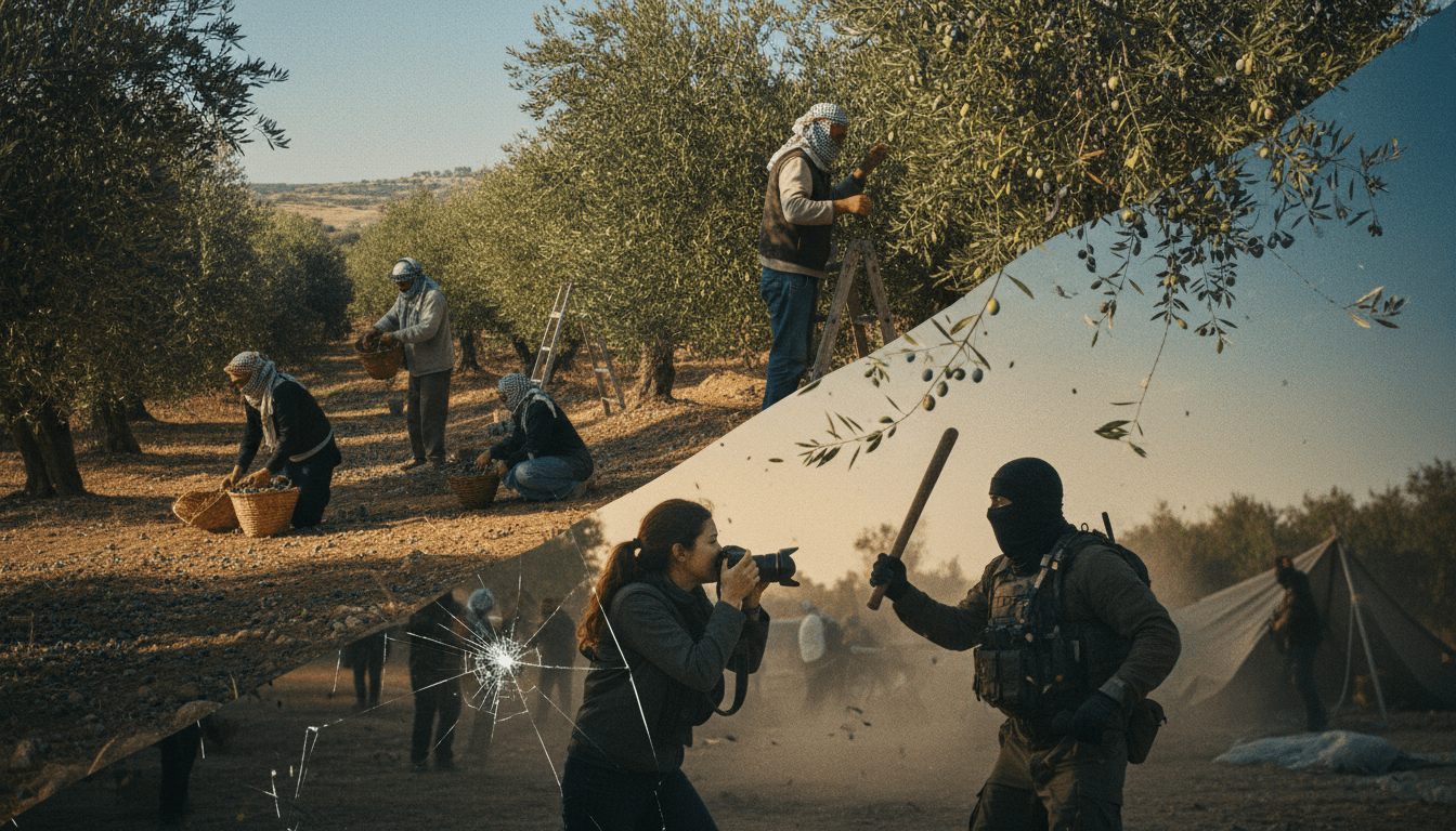 A photojournalist covering the olive harvest in the West Bank amidst rising violence and conflict.