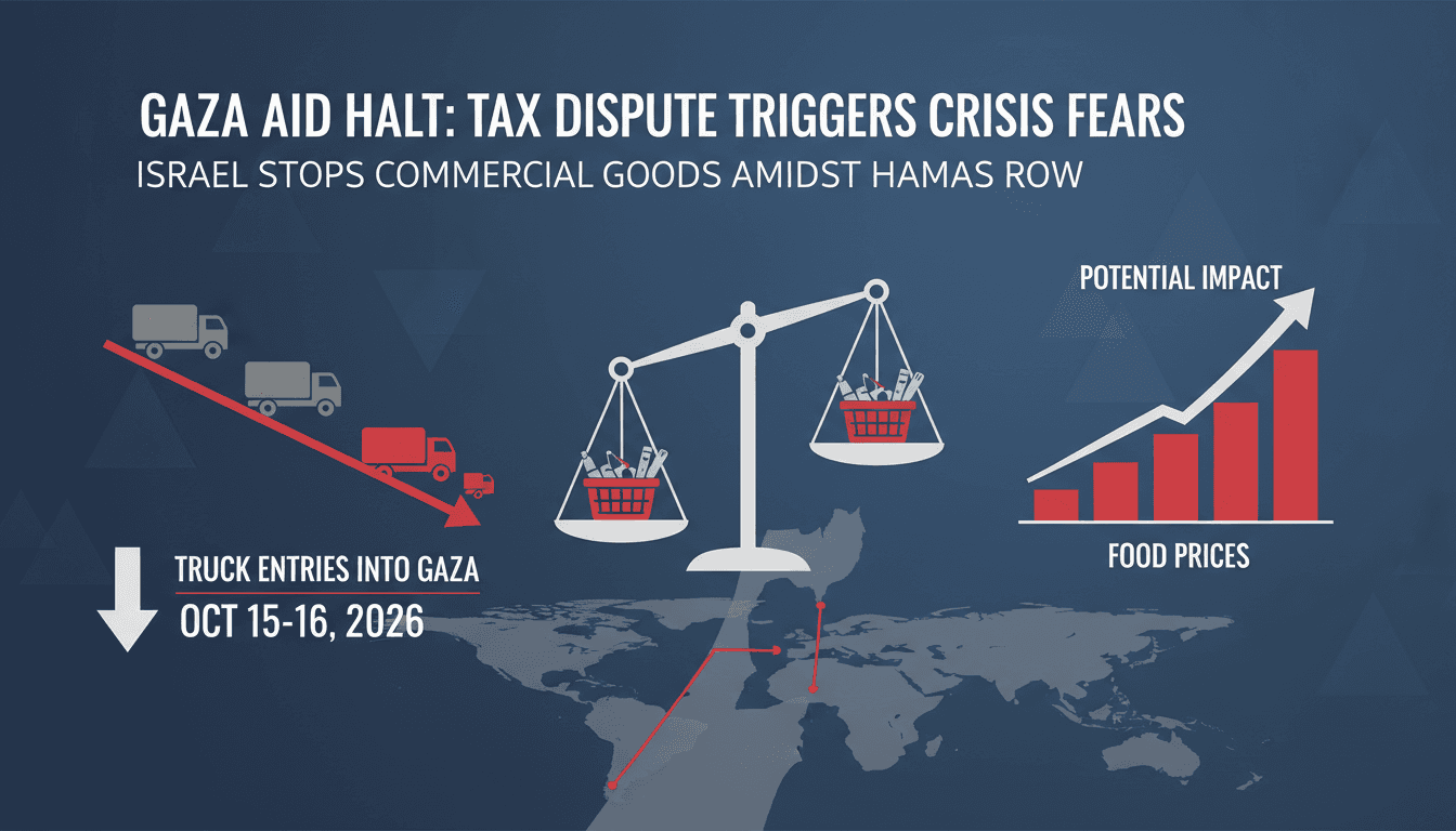 Israel Halts Commercial Goods Entry into Gaza Due to Tax Dispute with Hamas