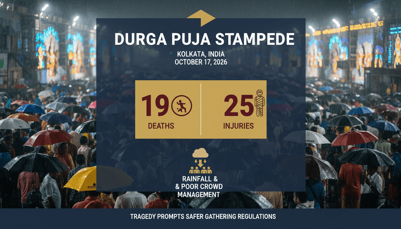 Stampede at Durga Puja Festival in Kolkata Results in 19 Deaths
