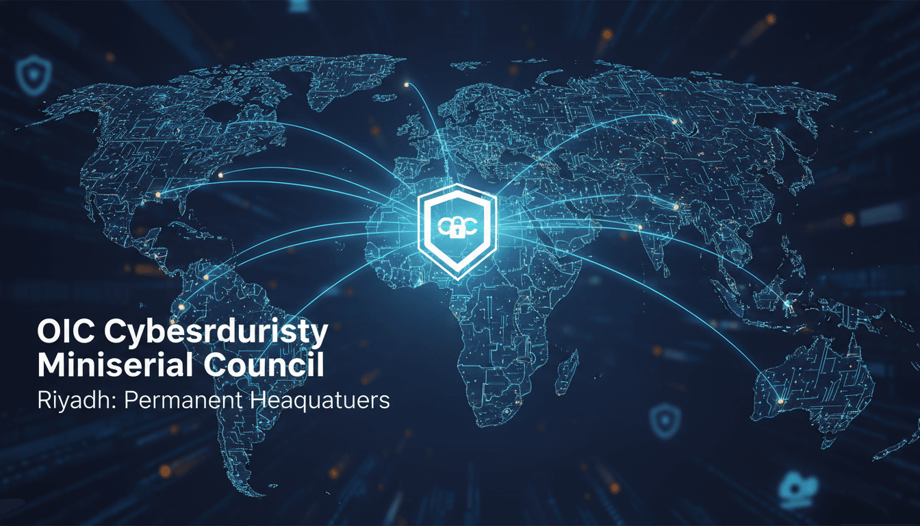 Infographic showing the OIC cybersecurity council and its member states.