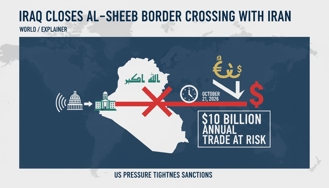 A map showing the Al-Sheeb border crossing between Iraq and Iran, highlighting trade routes and economic impacts.