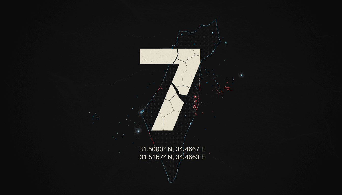 Minimalist dark data graphic displaying casualty metrics from Gaza airstrikes on October 25 2026