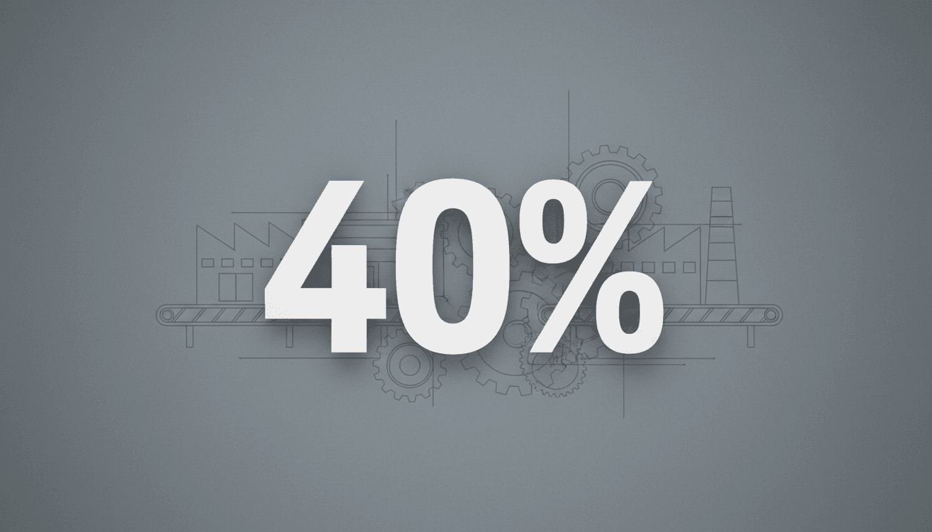Minimalist graphic highlighting 40 percent industrial output impact during the Hebron military operation.