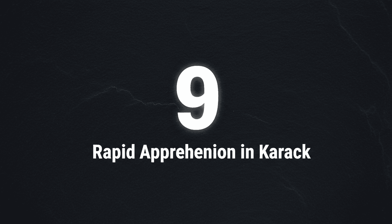 Minimalist dark graphic showing the number 9 representing Karak attack details and security resolution