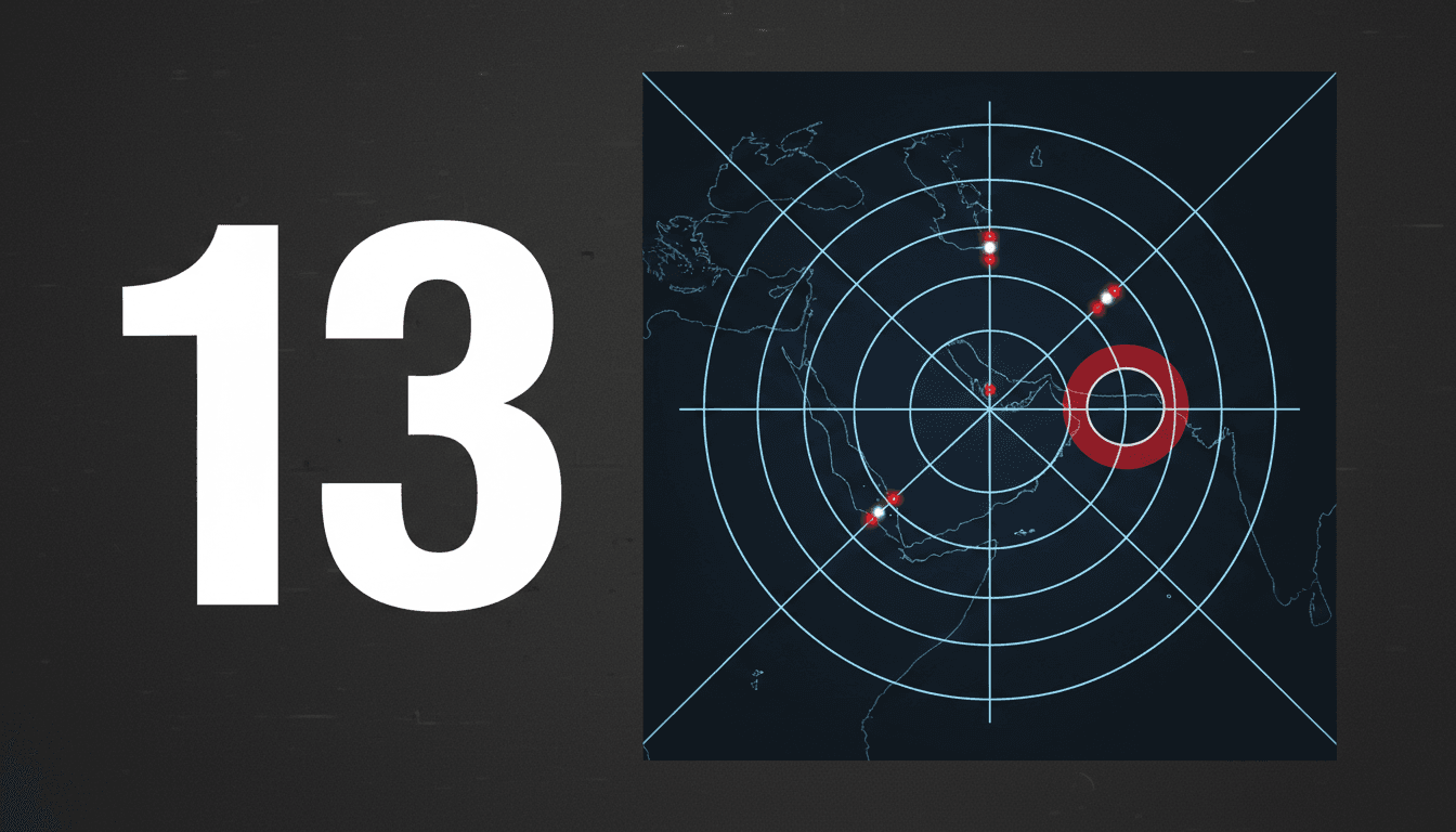 Minimalist graphic of regional defense tracking showing intercepted missile trajectories over Saudi Arabia