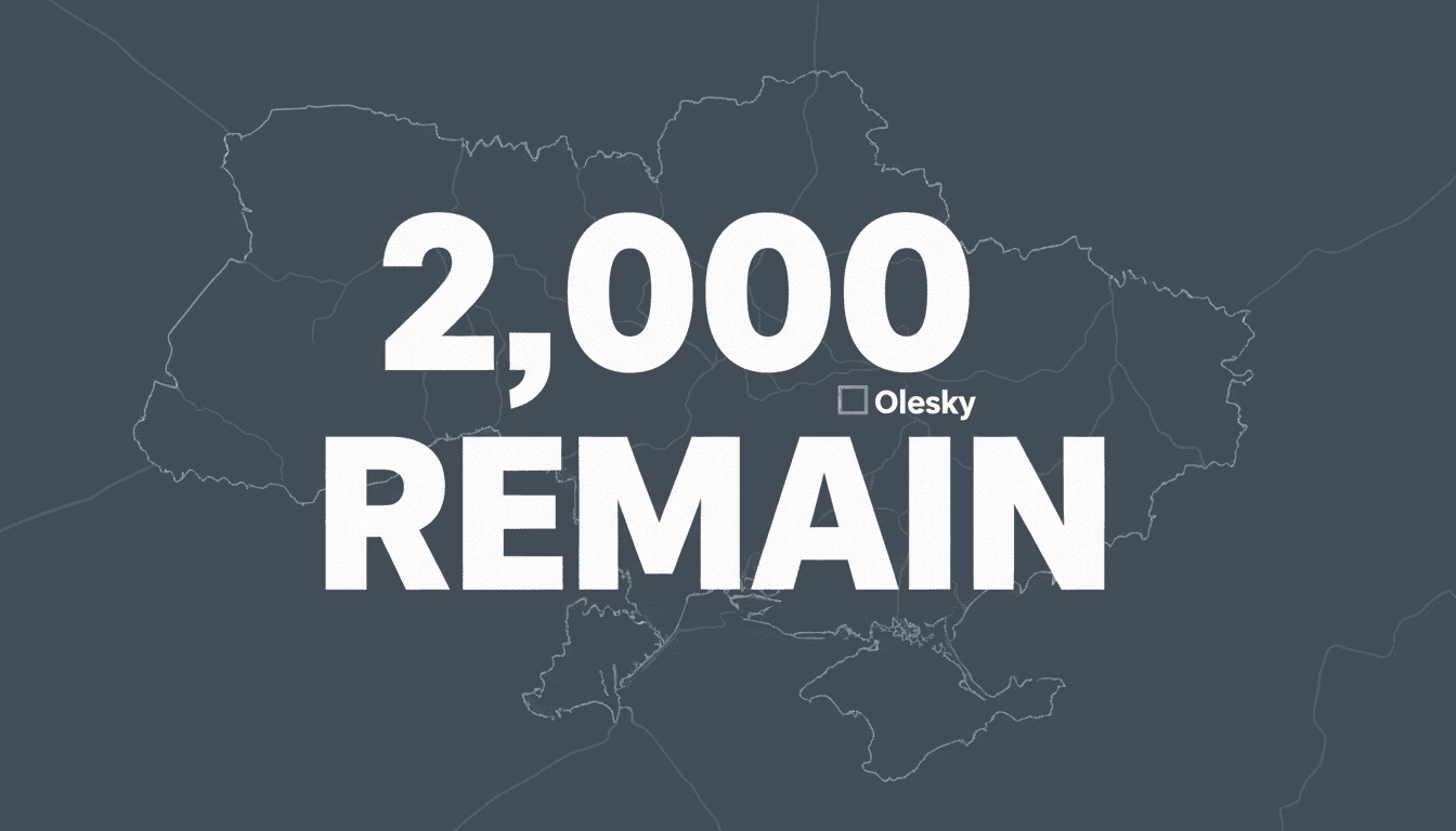 Minimalist map of Oleshky along the Dnipro River detailing the localized ceasefire corridor