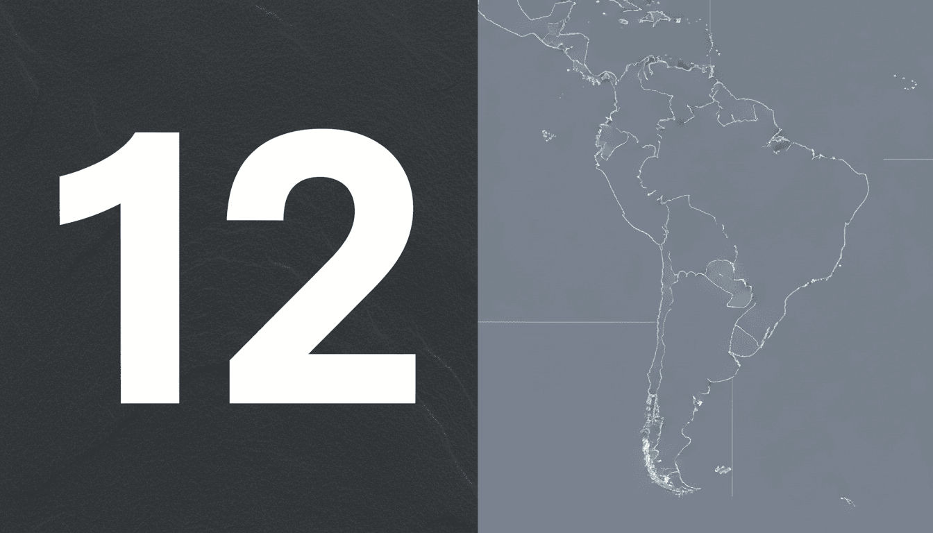 Minimalist graphic showing a map route across Uruguay, Argentina, and Peru highlighting Pope Leo XIV Latin America visit.
