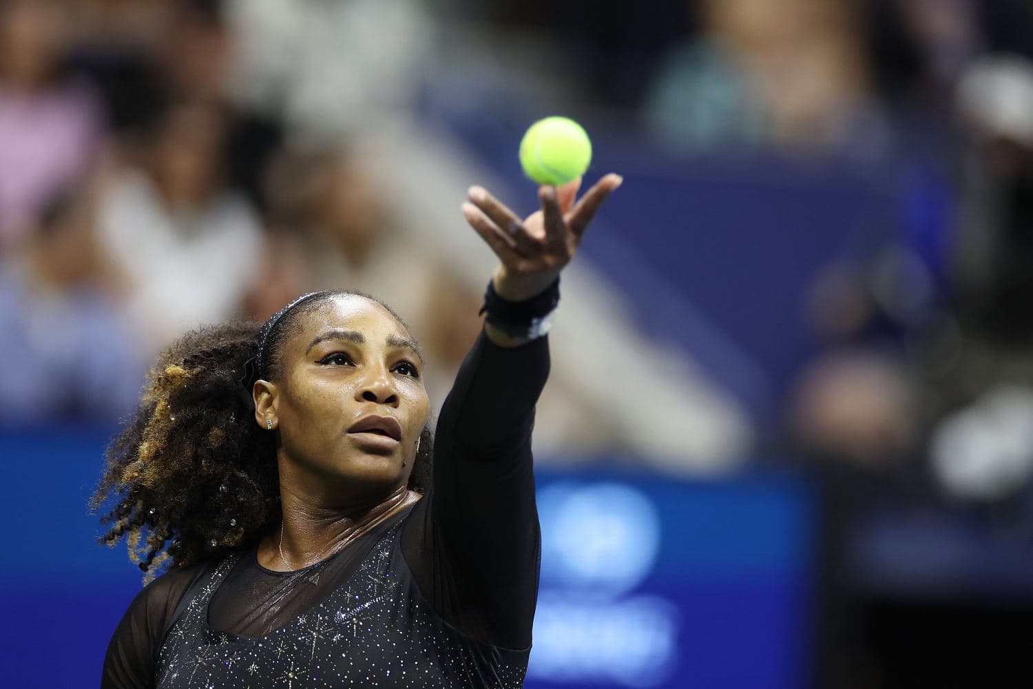 Serena Williams on the tennis court, announcing her return to competitive tennis after a four-year hiatus.