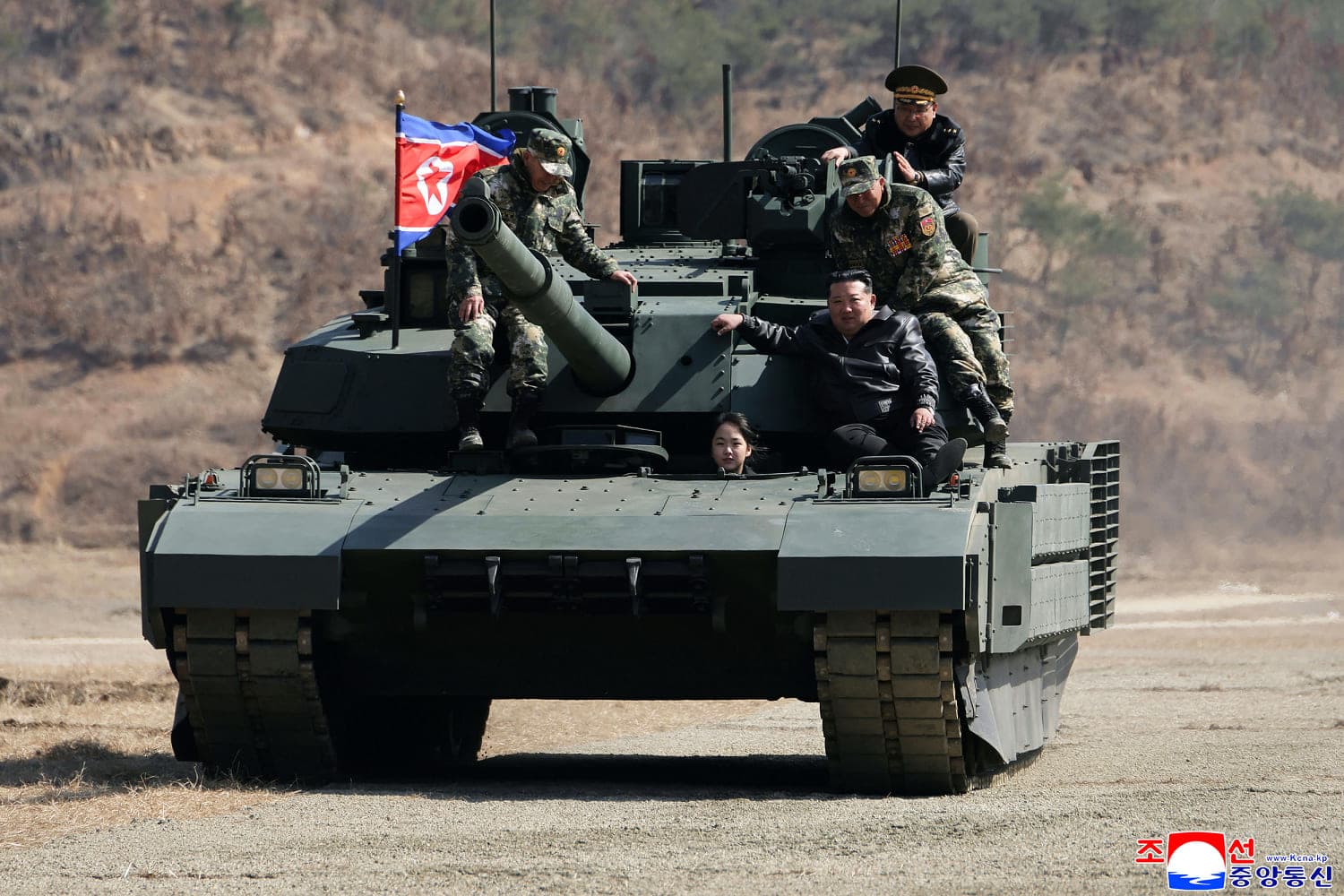 Kim Jong Un and Kim Ju Ae Conduct Military Drill with New Battle Tank in Pyongyang