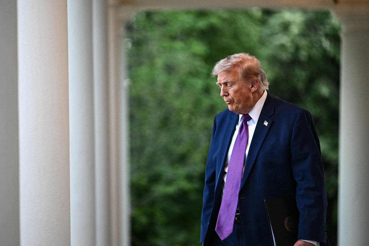 President Trump addressing the press on Iran negotiations.