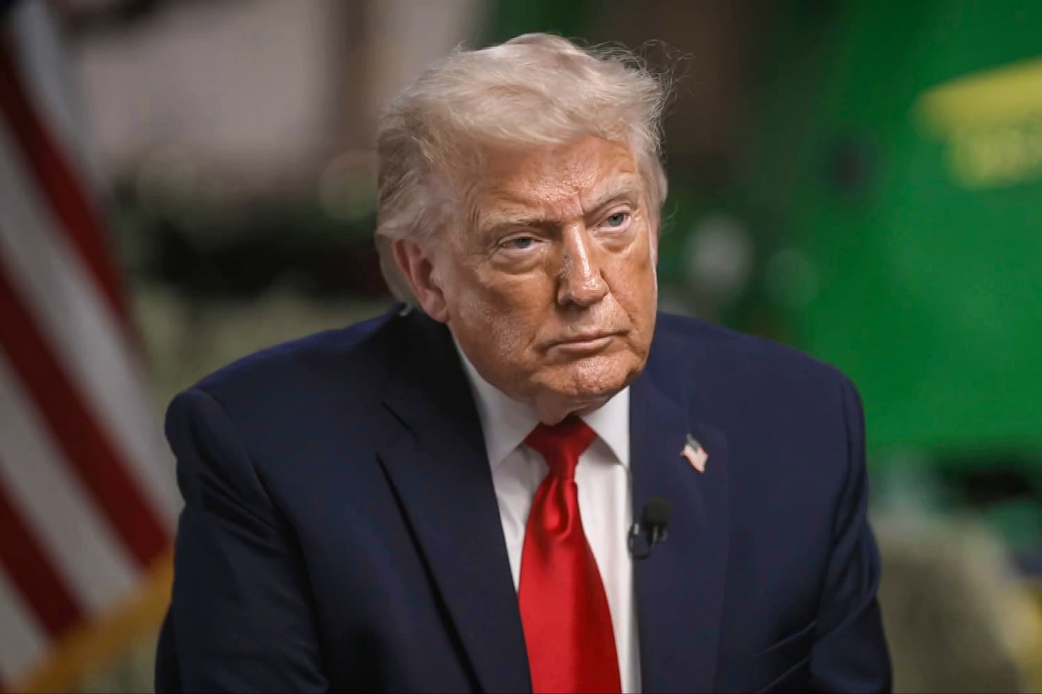 President Trump discussing foreign policy during an interview.