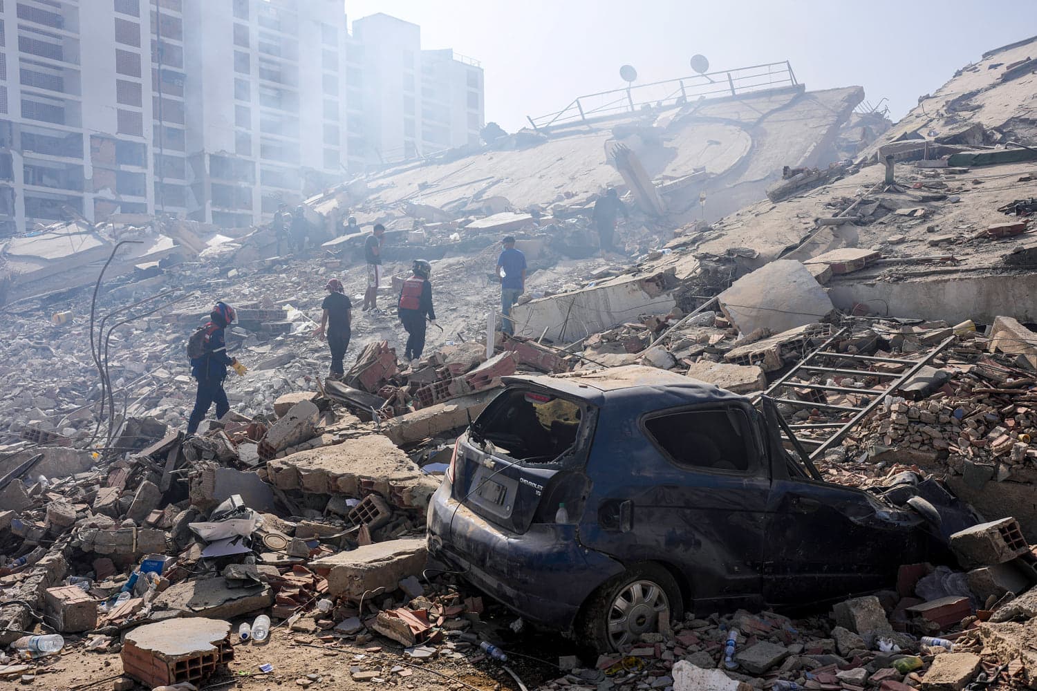 Aerial view of destruction in Venezuela following twin earthquakes.