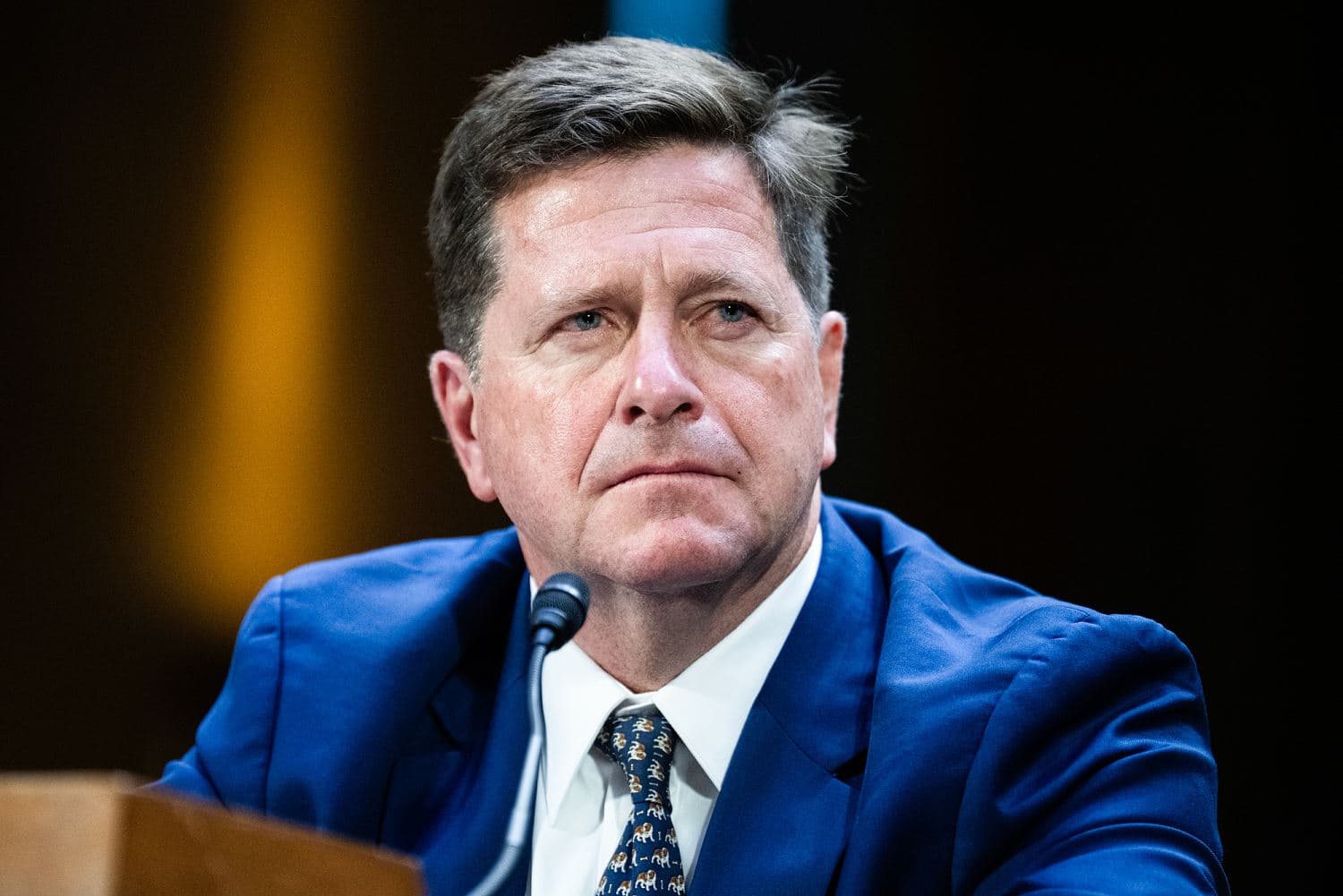 Diagram showing Jay Clayton's dual role as DNI and AI czar, emphasizing national security and technology governance.