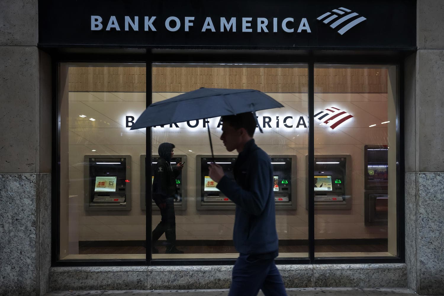 Infographic showing the flow of suspicious transactions linked to Bank of America and the regulatory response.