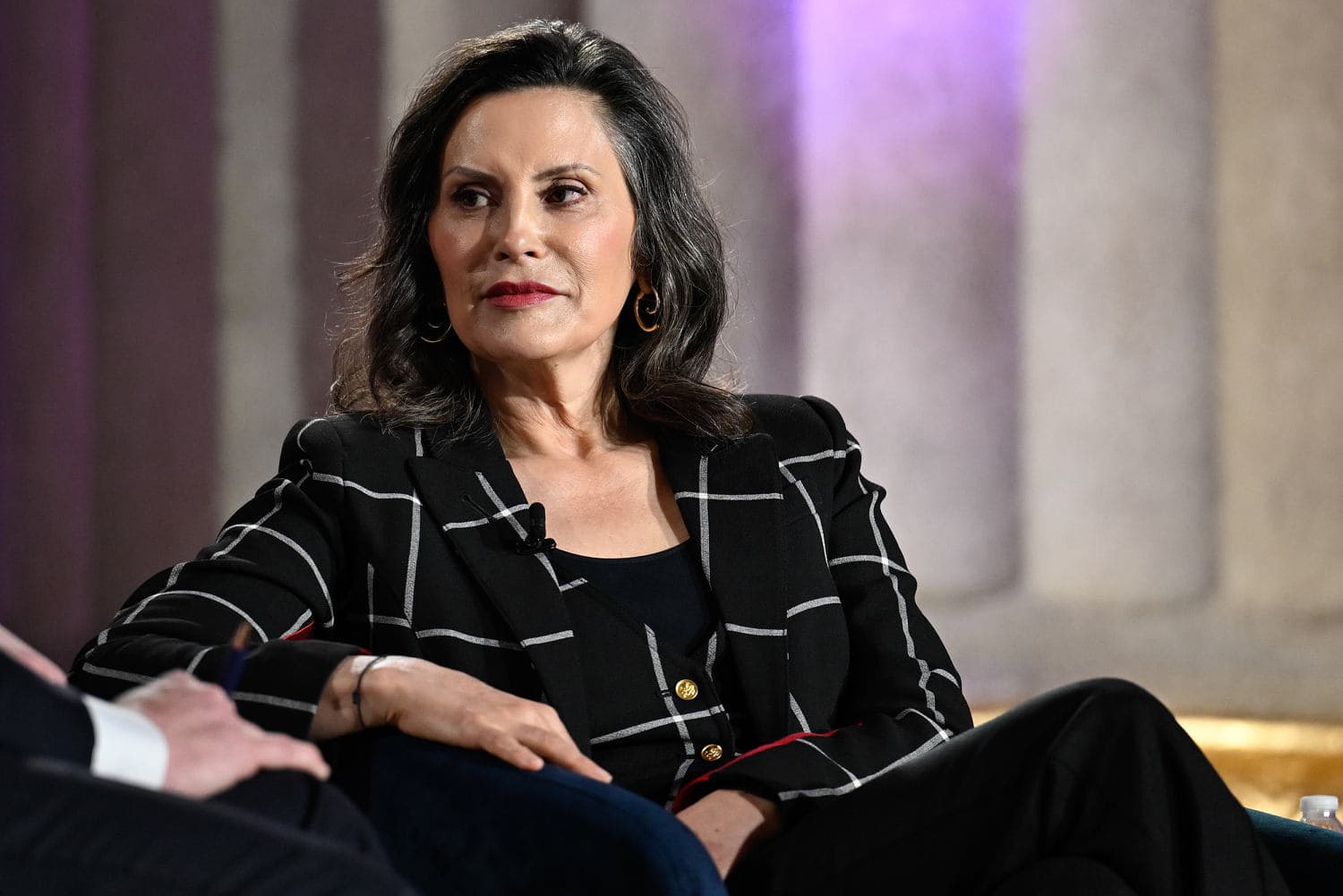 Michigan Governor Gretchen Whitmer speaks during a national television interview about the 2028 presidential race