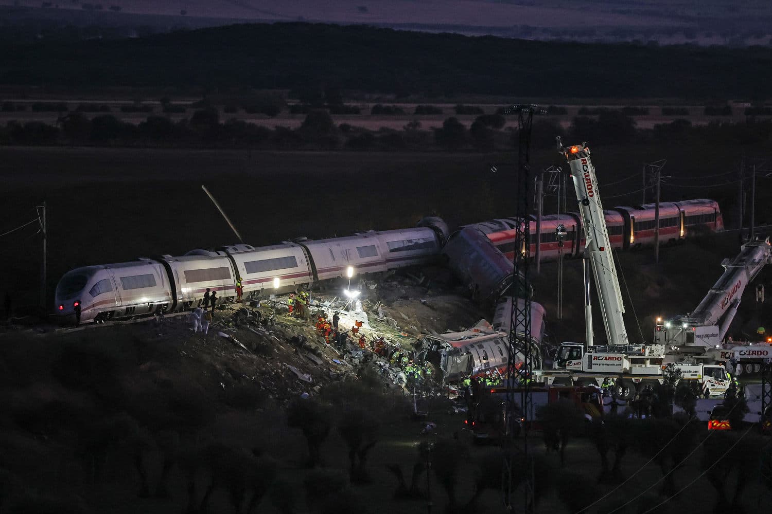 Analytical timeline diagram of the Madrid-Seville rail signaling failure and high-speed train collision near Urda.